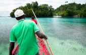 Approaching Dore Atri Homestay from the lagoon