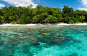 The clear waters, rich corals and private beaches of northern Birie Island