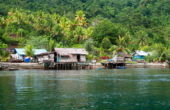 Warsambin village on the channel leading to Teluk Mayalibit