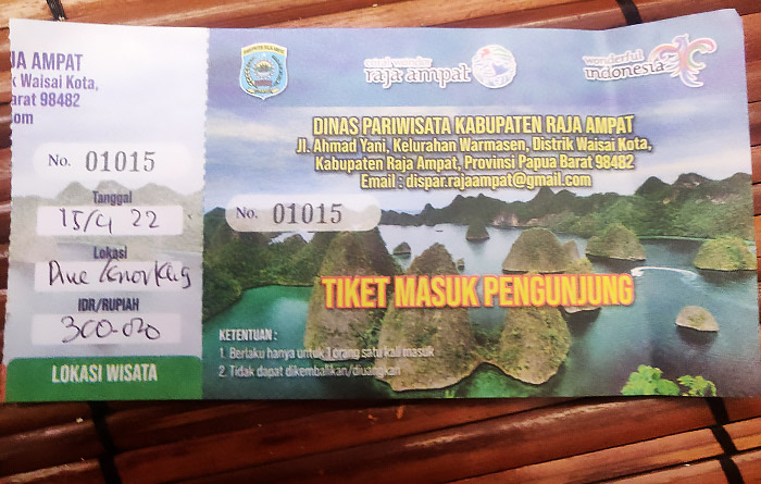 Raja Ampat Visitor Entry Ticket