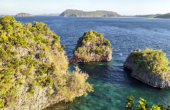 View from the lookout above Lagoon Homestay, Batu Rufas, Pam Islands, Raja Ampat.<br /><i>Photo courtesy Lagoon Homestay</i>